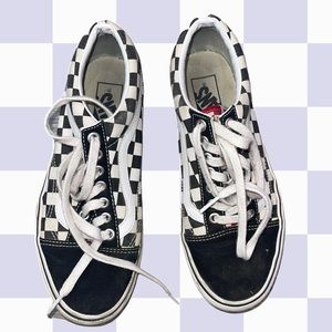 Used Vans Platform Checkered Sneakers